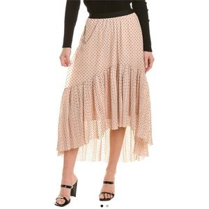 AllSaints Aubrey Dot Skirt In Nude Pink